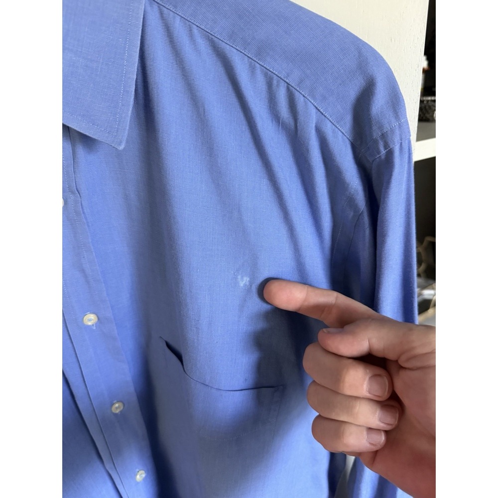 Fendi Roma Blue Button Front Dress Shirt Mens 16.5 42 Long Sleeve Italy - Picture 9 of 12